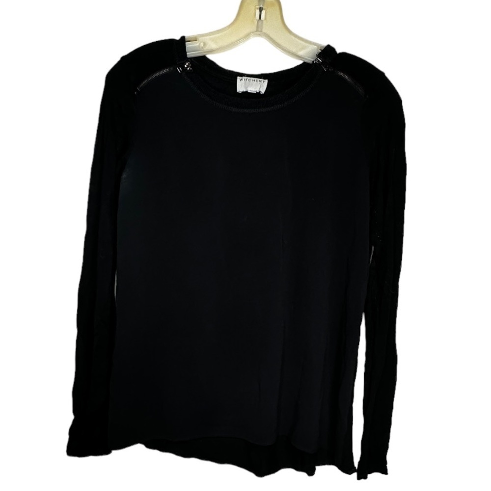 Witchery Black Top with‎ Zippers